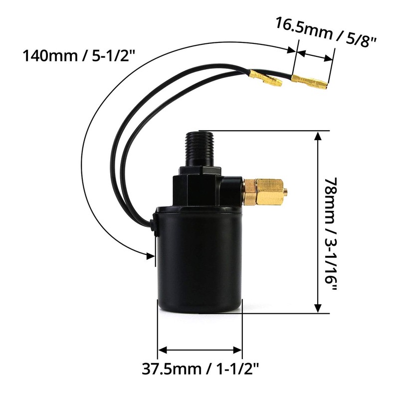 QWORK Air Horn Solenoid Valve,1/4" NPT 12V Electric Air Valve
