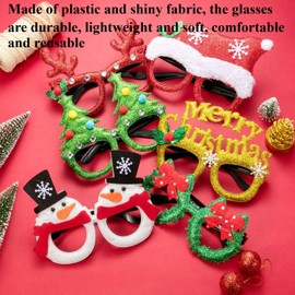 KAHEIGN 14 Pairs Christmas Glasses Frame 3D Christmas Costume Glasses Christmas Party Props Glasses for Photography (One Size)