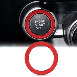 Auovo Engine Start Stop Button Outer Ring Compatible with Subaru BRZ 2022-2024 2025 for Toyota GR86 Accessories 2022-2025 Push Start Stop Button Cover (Engine Start Stop Outer Ring-1 Piece, Red)