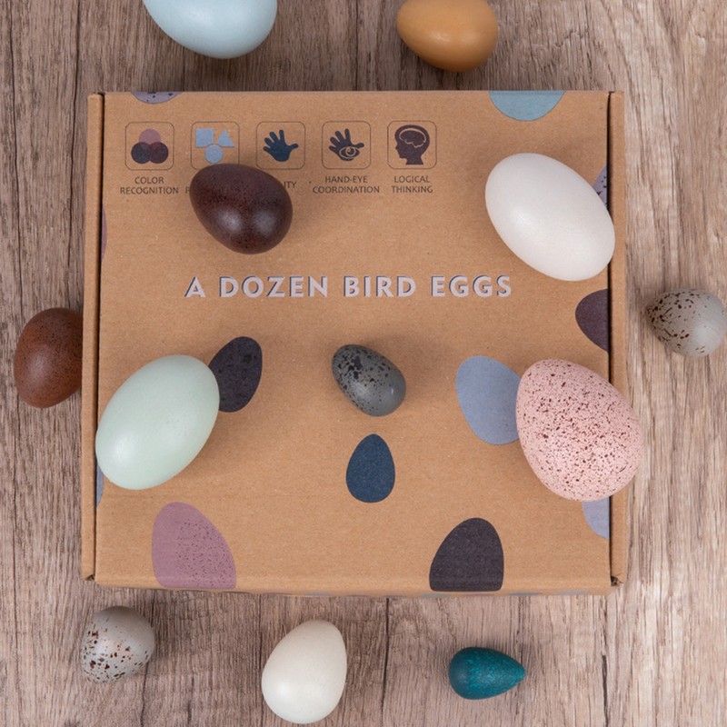 12PCS Portable Wood Simulation Eggs DIY Easter Egg for Home