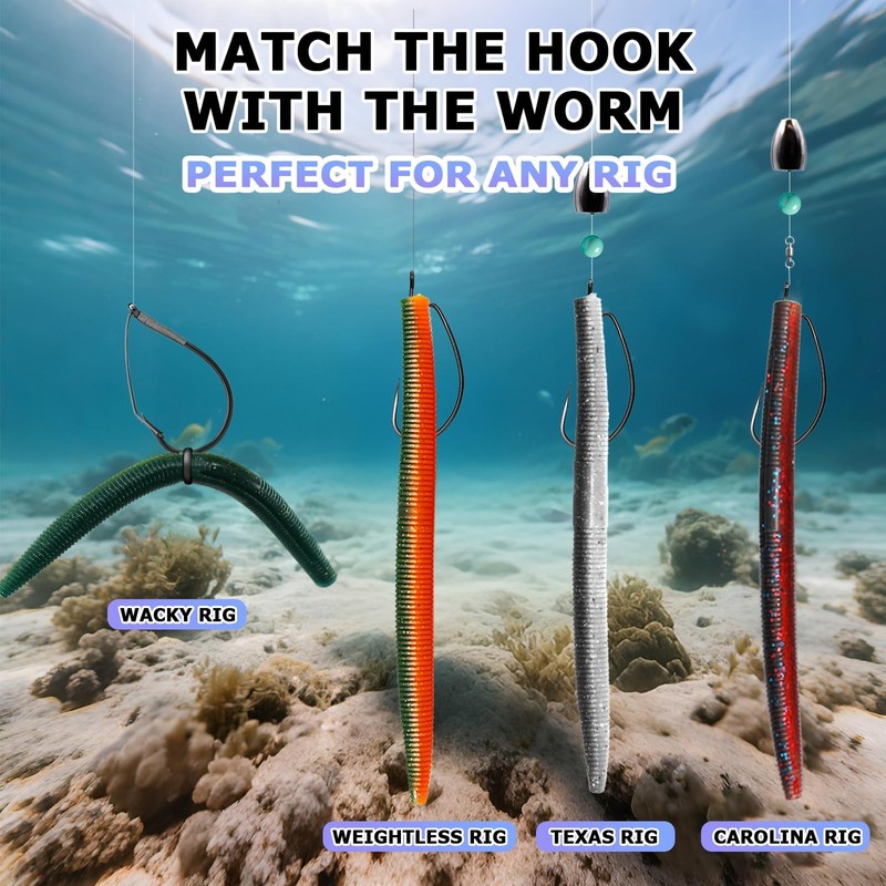 Bait Soft Plastic Lures 5" Senkos 24 Pcs/100pcs for Wacky