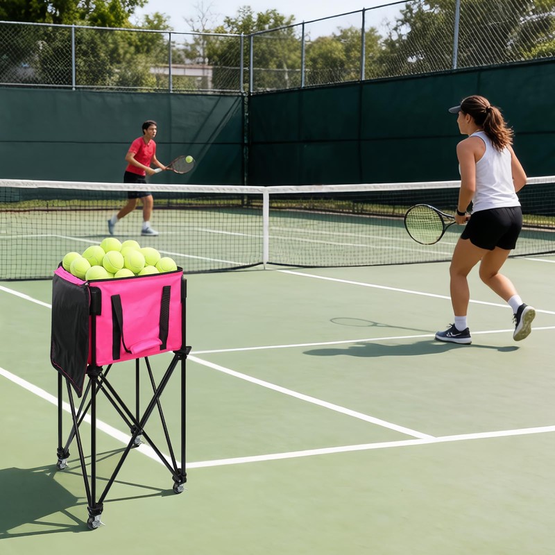 BESTHLS Foldable Tennis Ball Hopper, Pickleball Baseball Hopper Basket