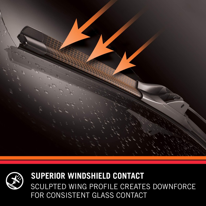 K&N EDGE Wiper Blades: All Weather Performance, Superior Windshield Contact,