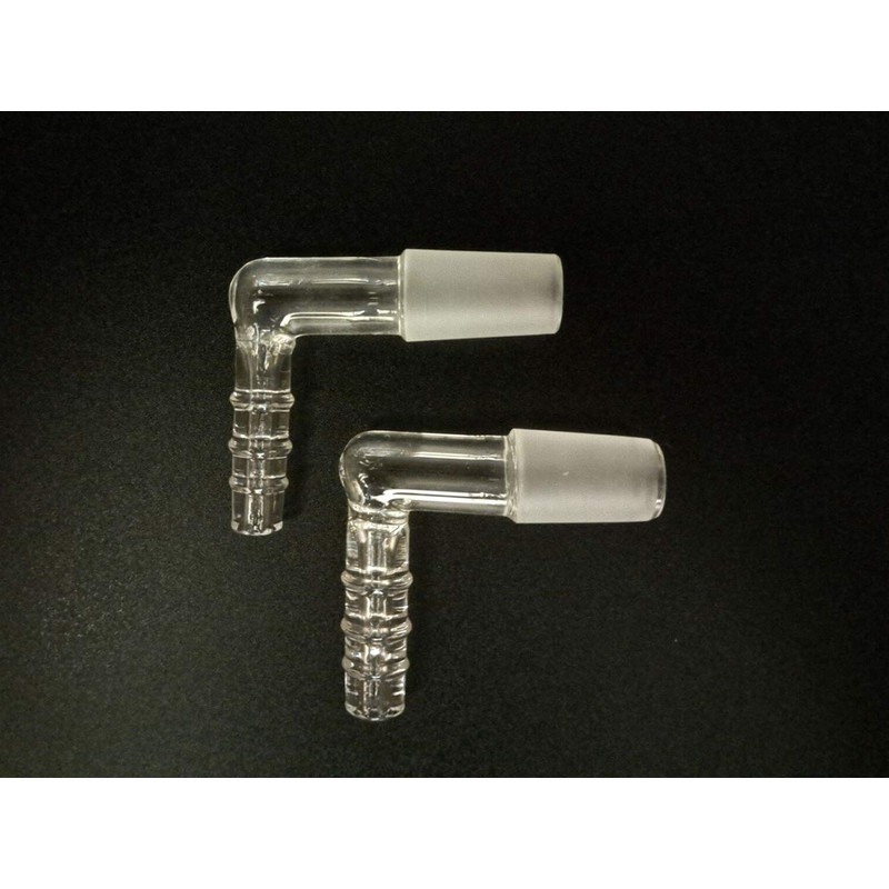 2pack Glass Elbow Adapter 14mm Male Frosted Glass (Size 1)