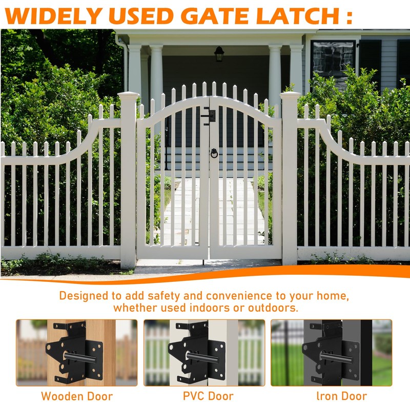 Self-Locking Gate Latch – Heavy-Duty Post Mount Automatic Lock for