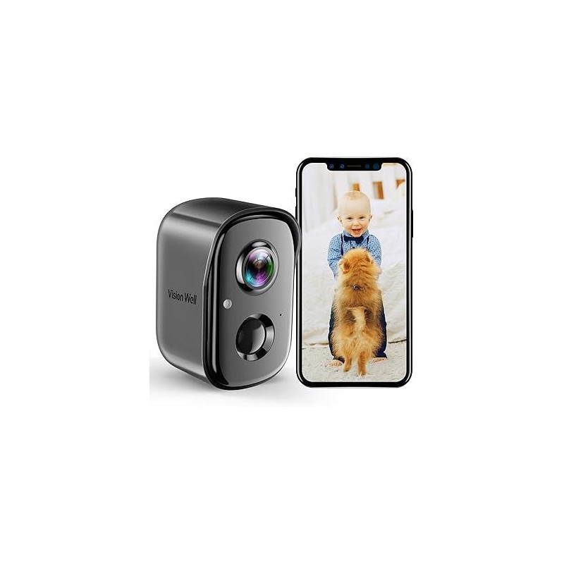 Vision Well wireless camera, rechargeable, waterproof, 1080P HD, real-time video,