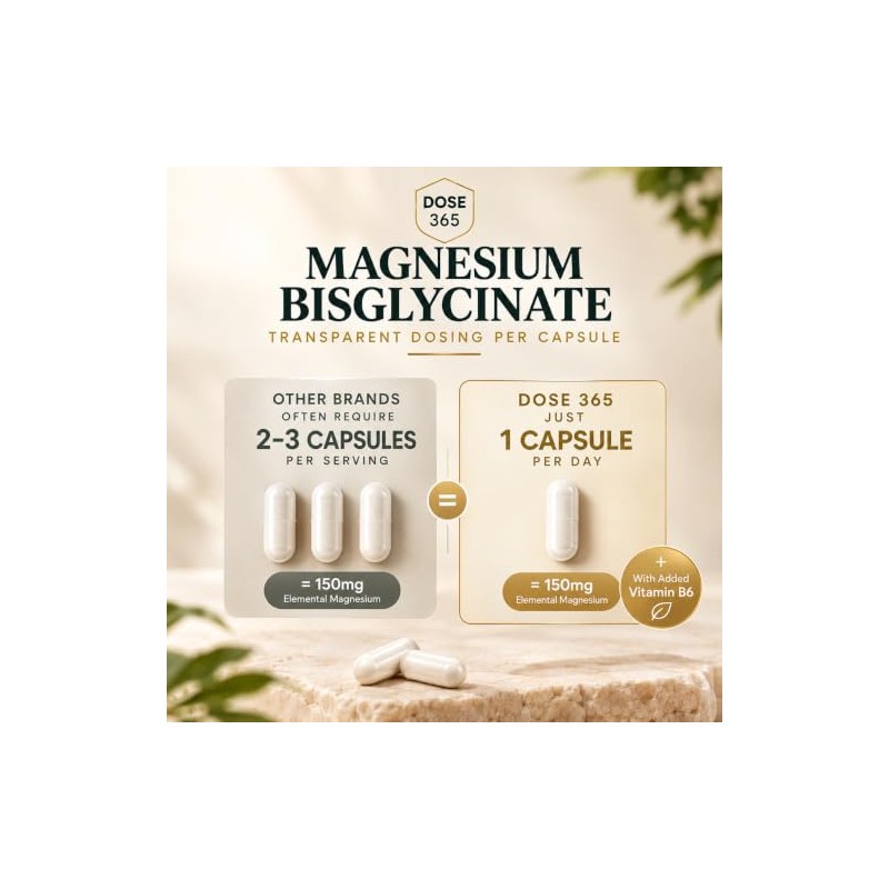 Magnesium Bisglycinate 750mg, Elemental 150mg + VIT B6 | 60
