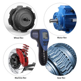 EHDIS Digital LCD Photo Tachometer Non-Contact RPM Meter Motor Speed Gauge Gun Style Includes 10 Reflective Tapes