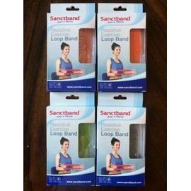 Sanctband 4 Level Resistance 9" Loop Bands Yoga Fitness Exercise Workout Physical Therapy