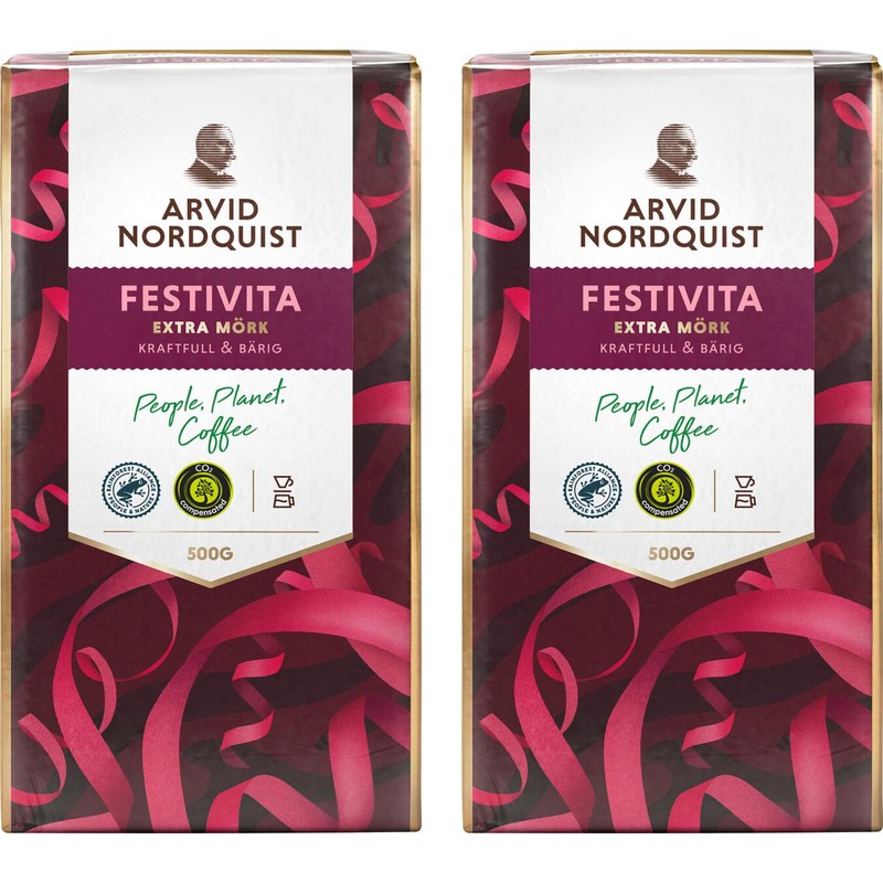 Arvid Nordquist Classic Coffee Extra Dark Roast 2 Packs 17.6oz/500g
