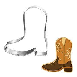LUBTOSMN Cowboy Boot Cookie Cutter-3.5 Inch-Diswasher Safe-Biscui Cookie Cutter Fondant Mold for Baking