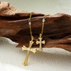 LZing Cross Necklace for Women,Pendant Necklaces with Dainty 14k Gold