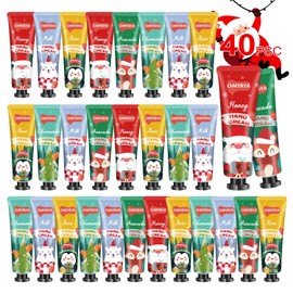 Paquete de 40 regalos navideños a granel, mini set de cremas de manos, regalos navideños a granel para compañeros de trabajo, loción de manos tamaño v