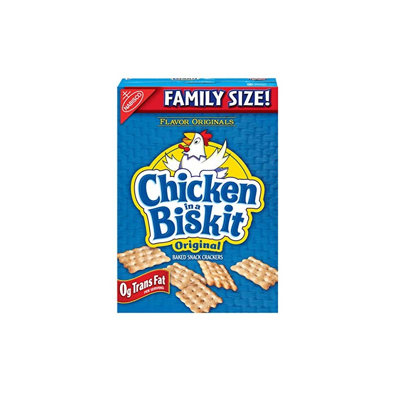 Chicken in a Biskit Original Baked Snack Crackers, Family Size,