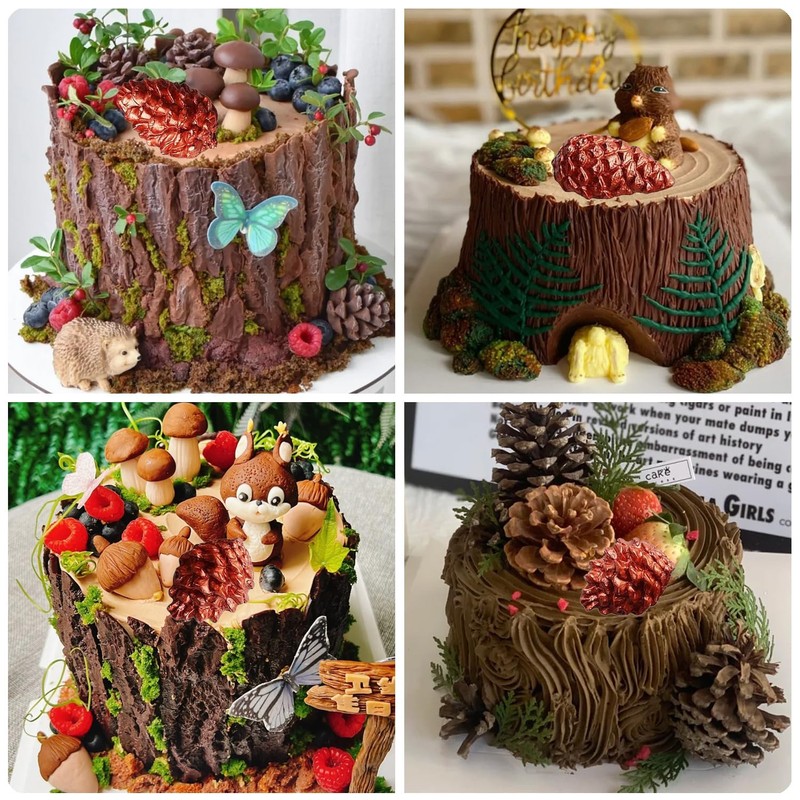 ZiXiang Pine Cone Silicone Mold Squirrel Tree Stump Fondant Molds