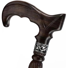 URFORESTIC Handmade Wooden Walking Cane,Solid Wooden Cane for Men and Women, Ergonomic Walking Stick for Senior, Elderly,36 Inch Height(Dark Brown)