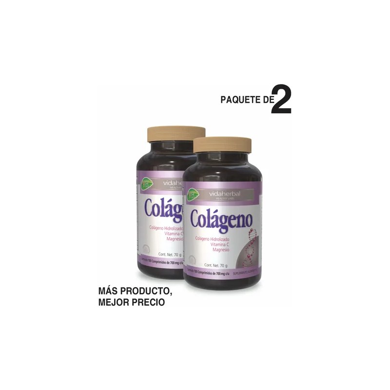 Colageno Vida Herbal, Tabletas, Colageno Hidrolizado