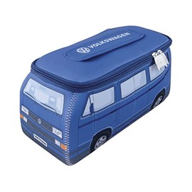 BRISA VW Collection - Volkswagen Neoprene Universal Bag for Makeup, Travel, Cosmetics in Vanagon Bus T3 Camper Van Design (Blue/Large)