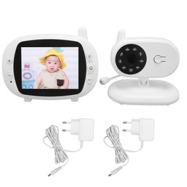 Baby Monitor Video 3.5in Display Video Baby Monitor with Camera with Night Vision 2 Way Audio Lullabies EU Plug 100‑240v