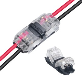 Nicelux Low Voltage Electrical Wire Connectors, 2 Pin No Wire-Stripping Required, 2 Way I Type Terminals 10pcs,Quick Wire Splice Wiring Connectors for 24-20AWG