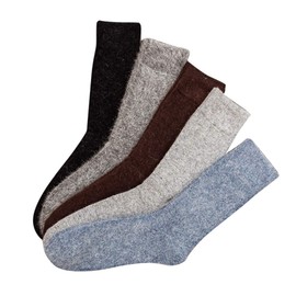 CHAO RAN - 3 pares de calcetines de lana de cachemira para hombre, cálidos, gruesos, cómodos, calcetines de vestir suaves y casuales, Paquete de 3 colores combinados, One Size