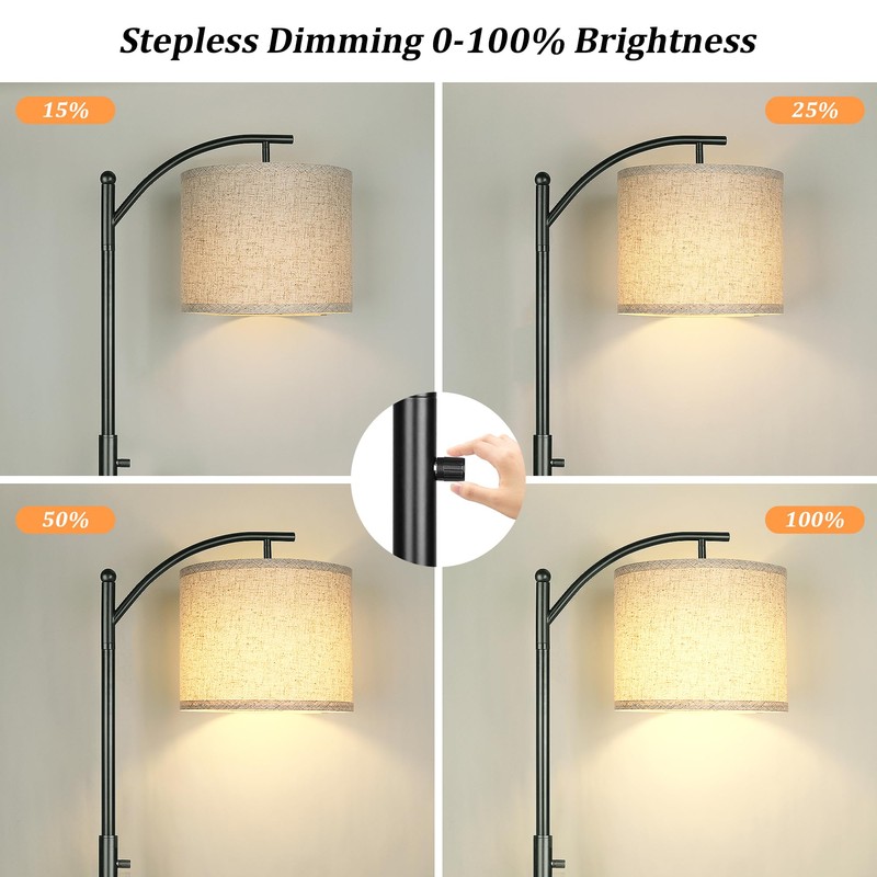 ROTTOGOON Dimmable Floor Lamp, Arc Floor Lamps for Living Room,