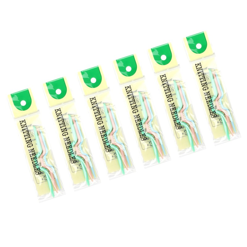 150Pcs Knitting Cable Needles 3 Sizes Smooth Durable Crooked Needle