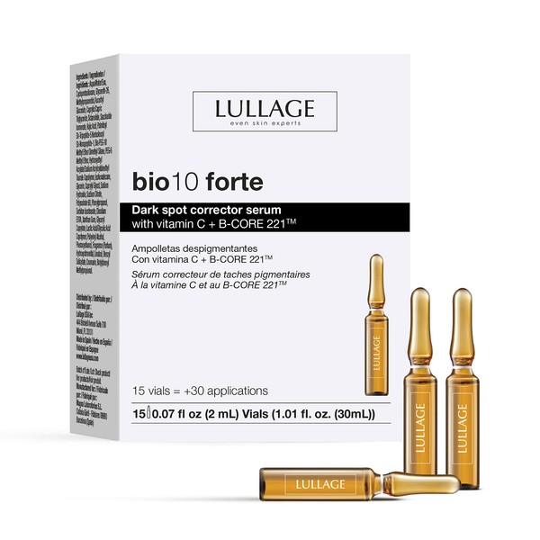 LULLAGE, Bio 10 Forte, Ampolleta Despigmentante Intensiva, para Todo Tipo de Piel, Anti-manchas Facial, 15 Ampolletas de 2 ml, 30 Aplicaciones