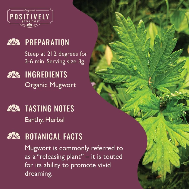 Organic Positively Botanicals Company, Mugwort, Herbal Tea Loose Leaf Botanical,