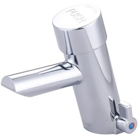 Central Brass 358 Slow-Close Single Handle Basin Metering Faucet w/Optional Deckplate in Chrome