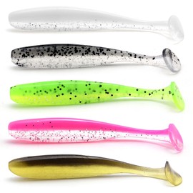 ZYHSLZ Kit de Señuelos de Pesca, 50 Pcs Cebo Artificial, Anzuelos, Accesorios de Pesca, Agua Dulce y Salada, Señuelos de Plástico Suave, Cebo de Pesca Realista, Ideal para Lubinas, Truchas y Más