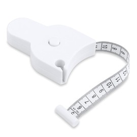 Body Measure, Soft Measuring Tape, ABS, for Fitness, and Ergonomic Design, Plastic, Body Measurements, Body Measure, One Hand Operation, Waist Chest Legs, Compact and Ergonomic (White)
