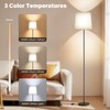 SIBRILLE Floor Lamp with White Fabric Shade - Dimmable Standing