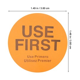 NUOBESTY 4 Rolls Use Priority Tags Use First Labels Use First Stickers Dissolvable Food Labels Day Dots Food Labels Inventory Control Sign Decals Orange Copper Plate Food Service Stickers