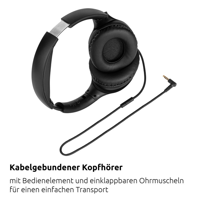 TechniSat STEREOMAN 3 Compact Hi-Fi Cable Headphones (Padded PU Leather