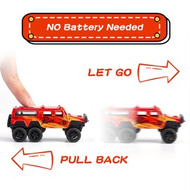 KIDAMI Diecast Toy Trucks 4 Pack Die Cast Metal Toy Cars Pull Back Cars Openable Doors Off-Road Vehicles Birthday Gift for Boys and Toddlers (Colorful)