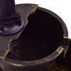Squareful 2-Tier Outdoor Water Fountain, Rustic Patio Decor w/Hand Pump,