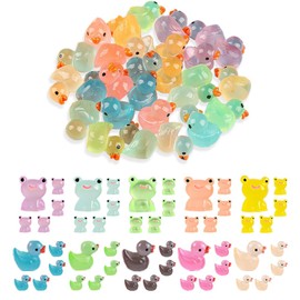 SJDOFU Mini Ducks, 100 PCS Mini Resin Animals, Resin Tiny Ducks Frogs Suitable for Decorative Garden & Living Room Miniature Landscape Theme Decoration