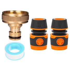 Brass Outside Tap Hose Connector G 1 inch (33.3mm) Outdoor Garden Hose Tap Connector, Brass Female Threaded Tap Connectors for Hose Pipe to Tap Adapter Hosepipe Connectors and Fittings