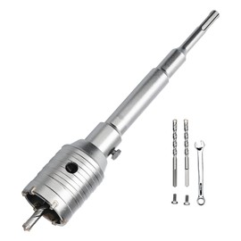 2-1/8 inch / 54mm Concrete Hole Saw with SDS Plus Shank Connecting Rod,Concrete Drill Bit,6.3mm Tungsten Carbide Tip Cement Hole Saw for Concrete Cement Brick Wall (54mm (2-1/8 inch))