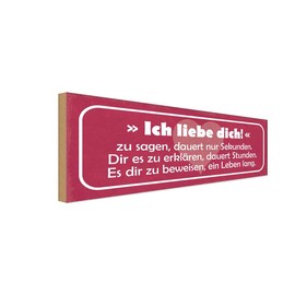 vianmo Holzschild 10x27 cm ich liebe dich zu sagen dauert Deko Geschenk Holz Schild