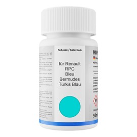 MG PRIME Autolack Lackstift Set für Renault RPC Bleu Bermudes/Türkis Blau Basislack Klarlack je 50ml