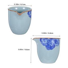 LABRIMP Elegant Chinese Kung Fu Teacup for Even Tea Distribution for Home Use and Social Gatherings Vintage Ceramic Design with Cloud Motif