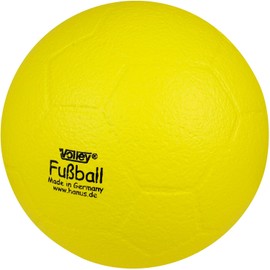 Volley Softball Football with Elephant Skin, Diameter Approx. 21 cm, Weight Approx. 220 g, Yellow