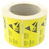 ESD Caution 38mm x 76mm Yellow Label - Pre-Printed Labels