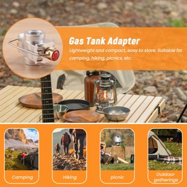 Nvanvmm Camping Gas Saver Plus Gas Converter Shifter Refill Flat Tank Conversion Adapter Camping Gas Adapter Valve,Silver