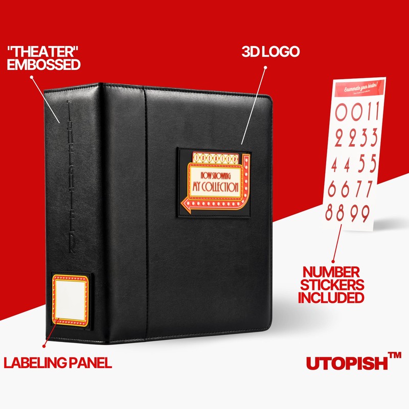 UTOPISH Show-Bill Binder with Sleeves - 2-Pack of Large 4”