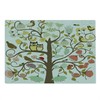 Lunarable Forest Cutting Board, Tree Doodle with Whirling Branches Flowers