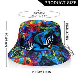 FUIPVGI Summer Hat Unisex Reversible Sun Hat UV Protection Summer Fishing Hats for Women Men Fashion Colorful Double Sided for Hunting Hiking, Colourful, M - L