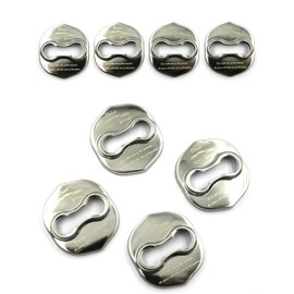 LIGHTKOREA Stainless Steel Metal Car Door Striker Lock Latches Protector Cover Dress up Accessories Dome Type (Pack of 4) Compatible with Hyundai, Compatible with Kia Vehicles (Silver)